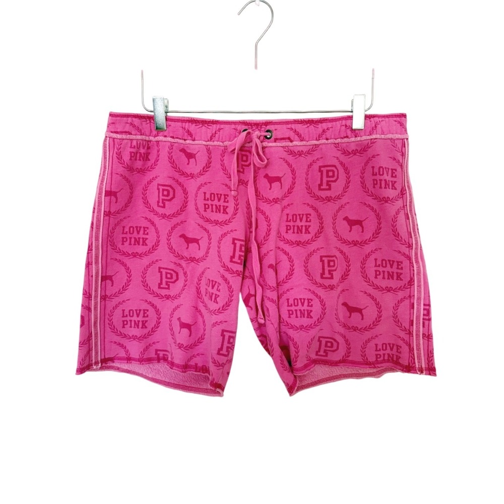 Vintage PINK Victoria's Secret Logo Sweat Pant Shorts Medium